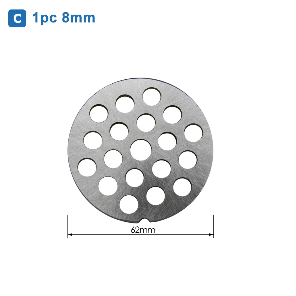 #8 D=62mm Meat Grinder Grille Disc Replacement Stainless Lattice Mincer Plate Parts for Bosch MFW66020 67440 68640 Zelmer 886.8