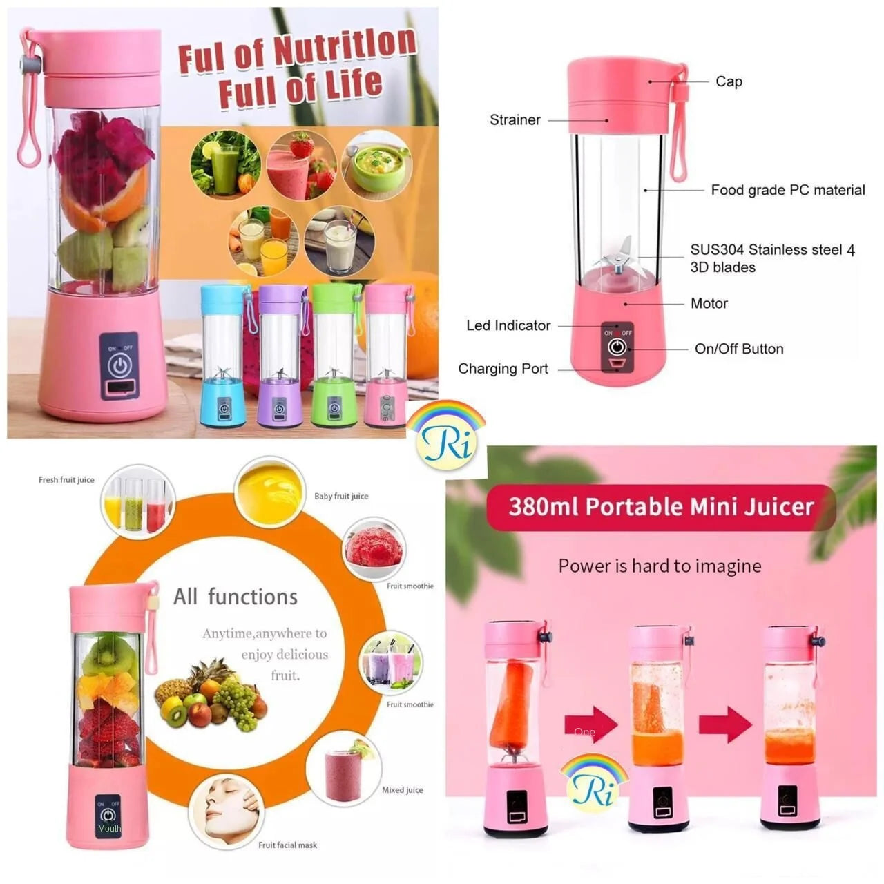 Blend Your Way to Health – Portable Mini Whirlwind Juice Cup for Effortless Nutrition!